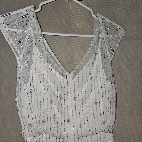 Adrianna Papell Formal Dress Womens Size 2  White, Rhinestones, Prom, Wedding - Picture 2 of 9
